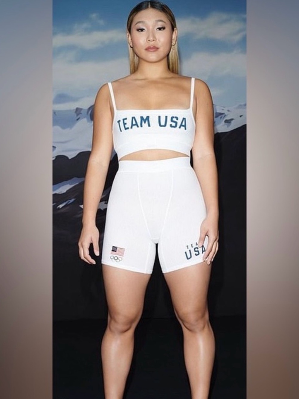 Skims Team USA Olympic Boxer Shorts XXS White Ribbed Cotton NWT - Picture 9 of 16
